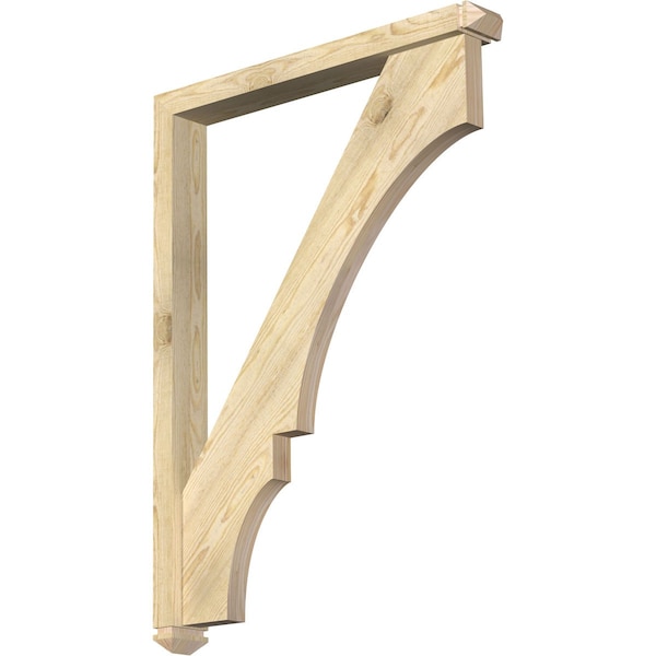Ekena Millwork Balboa Arts and Crafts Rough Sawn Bracket w/ Offset Brace, Douglas Fir, 4"W x 32"D x 44"H BKT0402X32X44BOA03RDF - main